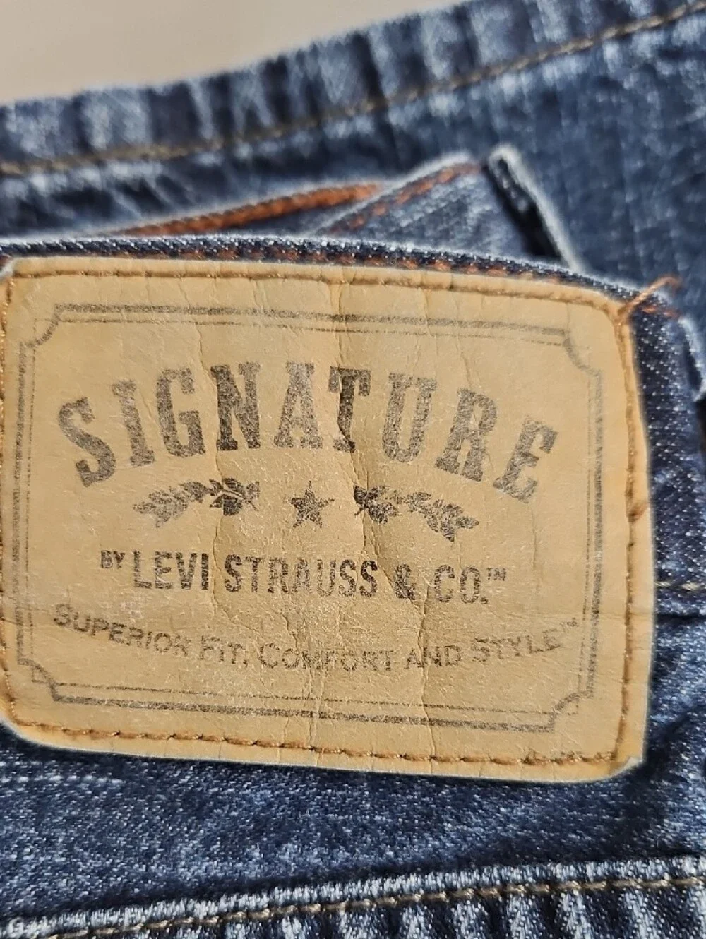 Signature by Levi Strauss Men's Straight Jeans in Dark Blue